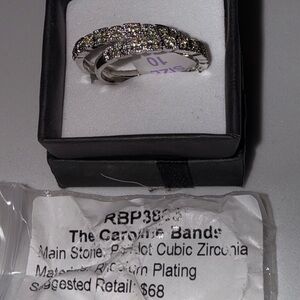 Silver Ring with Green Cubic Zirconia